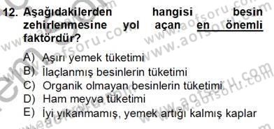 Ev Kazaları ve İlk Yardım Dersi 2012 - 2013 Yılı (Final) Dönem Sonu Sınav Soruları 12. Soru