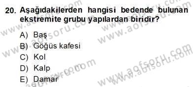 Ev Kazaları ve İlk Yardım Dersi 2013 - 2014 Yılı (Final) Dönem Sonu Sınav Soruları 20. Soru