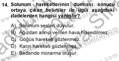 Ev Kazaları ve İlk Yardım Dersi 2014 - 2015 Yılı (Vize) Ara Sınav Soruları 14. Soru