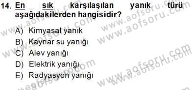 Ev Kazaları ve İlk Yardım Dersi 2014 - 2015 Yılı (Final) Dönem Sonu Sınav Soruları 14. Soru