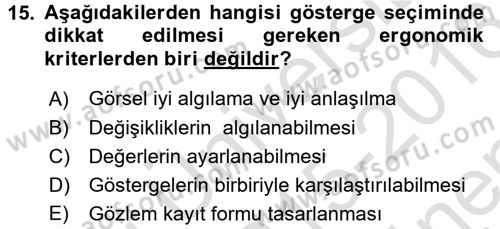 Verimlilik Yönetimi Dersi 2015 - 2016 Yılı (Final) Dönem Sonu Sınav Soruları 15. Soru