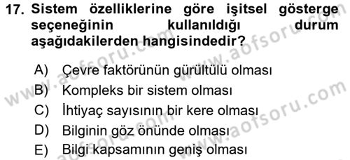 Verimlilik Yönetimi Dersi 2015 - 2016 Yılı (Final) Dönem Sonu Sınav Soruları 17. Soru