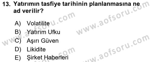 Verimlilik Yönetimi Dersi 2016 - 2017 Yılı 3 Ders Sınav Soruları 13. Soru