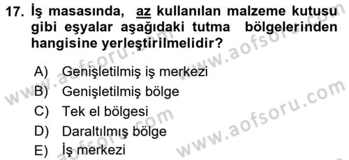 Verimlilik Yönetimi Dersi 2016 - 2017 Yılı (Vize) Ara Sınavı 17. Soru