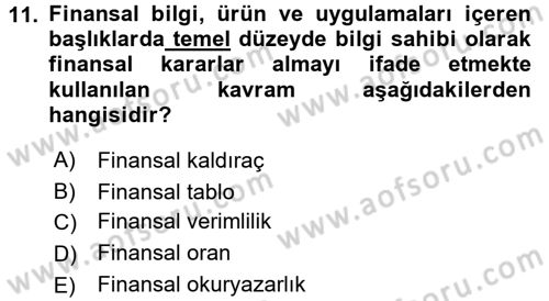 Verimlilik Yönetimi Dersi 2016 - 2017 Yılı (Final) Dönem Sonu Sınav Soruları 11. Soru