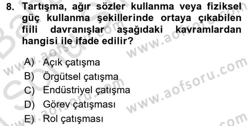 Verimlilik Yönetimi Dersi 2016 - 2017 Yılı (Final) Dönem Sonu Sınav Soruları 8. Soru