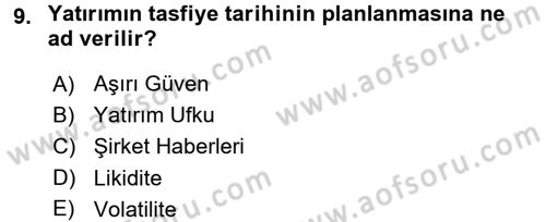 Verimlilik Yönetimi Dersi 2016 - 2017 Yılı (Final) Dönem Sonu Sınav Soruları 9. Soru