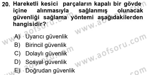 Verimlilik Yönetimi Dersi 2017 - 2018 Yılı (Vize) Ara Sınav Soruları 20. Soru