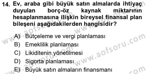 Verimlilik Yönetimi Dersi 2017 - 2018 Yılı (Final) Dönem Sonu Sınav Soruları 14. Soru