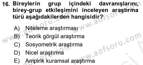 Verimlilik Yönetimi Dersi 2017 - 2018 Yılı (Final) Dönem Sonu Sınav Soruları 16. Soru