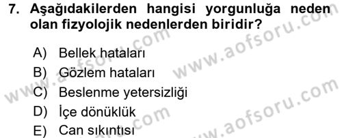 Verimlilik Yönetimi Dersi 2017 - 2018 Yılı (Final) Dönem Sonu Sınav Soruları 7. Soru