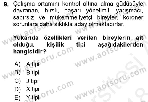 Verimlilik Yönetimi Dersi 2017 - 2018 Yılı (Final) Dönem Sonu Sınav Soruları 9. Soru