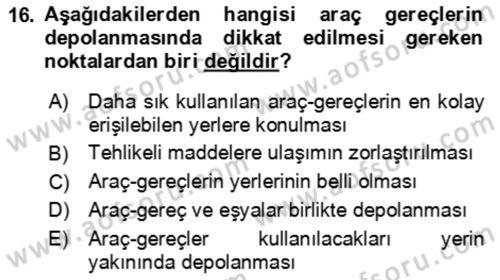 Verimlilik Yönetimi Dersi 2018 - 2019 Yılı (Vize) Ara Sınav Soruları 16. Soru