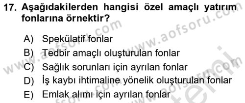 Verimlilik Yönetimi Dersi 2020 - 2021 Yılı Yaz Okulu Sınav Soruları 17. Soru