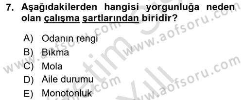 Verimlilik Yönetimi Dersi 2020 - 2021 Yılı Yaz Okulu Sınav Soruları 7. Soru