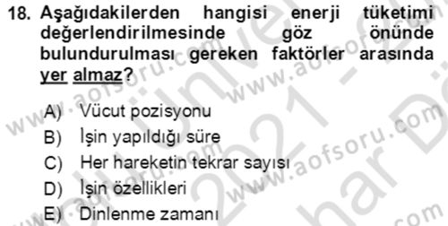 Verimlilik Yönetimi Dersi 2021 - 2022 Yılı (Vize) Ara Sınavı 18. Soru