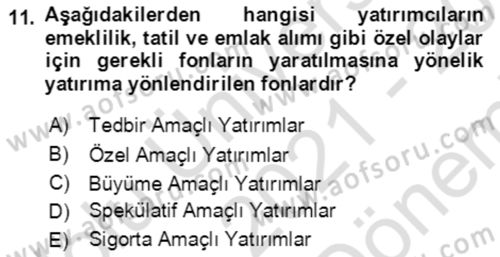 Verimlilik Yönetimi Dersi 2021 - 2022 Yılı (Final) Dönem Sonu Sınav Soruları 11. Soru