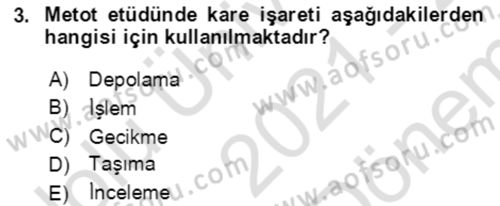 Verimlilik Yönetimi Dersi 2021 - 2022 Yılı (Final) Dönem Sonu Sınav Soruları 3. Soru