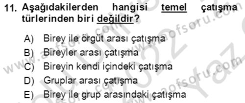 Verimlilik Yönetimi Dersi 2022 - 2023 Yılı Yaz Okulu Sınav Soruları 11. Soru