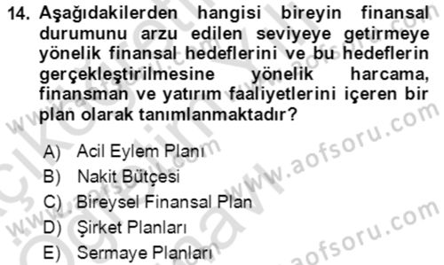 Verimlilik Yönetimi Dersi 2022 - 2023 Yılı Yaz Okulu Sınav Soruları 14. Soru