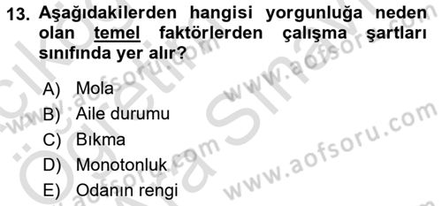 Verimlilik Yönetimi Dersi 2023 - 2024 Yılı (Vize) Ara Sınav Soruları 13. Soru