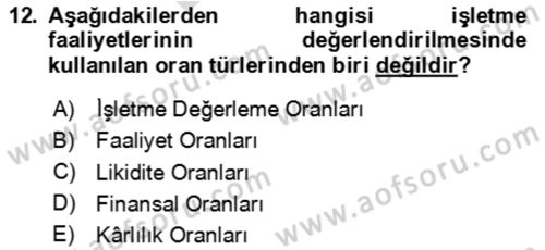 Verimlilik Yönetimi Dersi 2023 - 2024 Yılı (Final) Dönem Sonu Sınav Soruları 12. Soru