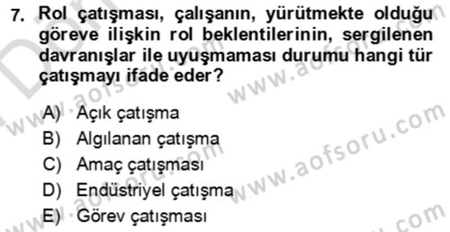 Verimlilik Yönetimi Dersi 2023 - 2024 Yılı (Final) Dönem Sonu Sınav Soruları 7. Soru