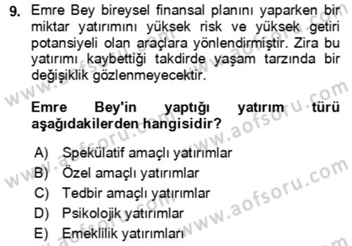 Verimlilik Yönetimi Dersi 2023 - 2024 Yılı (Final) Dönem Sonu Sınav Soruları 9. Soru