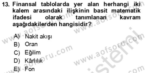 Verimlilik Yönetimi Dersi 2023 - 2024 Yılı Yaz Okulu Sınav Soruları 13. Soru
