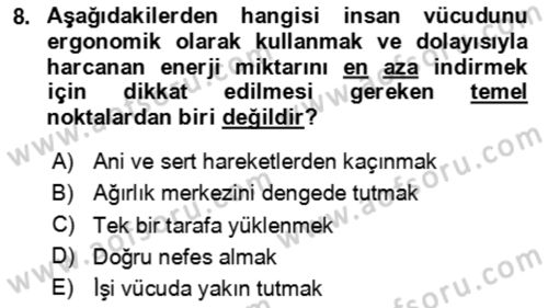 Verimlilik Yönetimi Dersi 2023 - 2024 Yılı Yaz Okulu Sınav Soruları 8. Soru