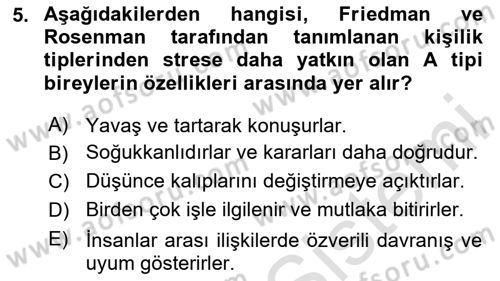 Verimlilik Yönetimi Dersi 2024 - 2025 Yılı (Final) Dönem Sonu Sınav Soruları 5. Soru