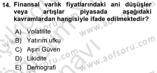 Verimlilik Yönetimi Dersi 2024 - 2025 Yılı Yaz Okulu Sınav Soruları 14. Soru