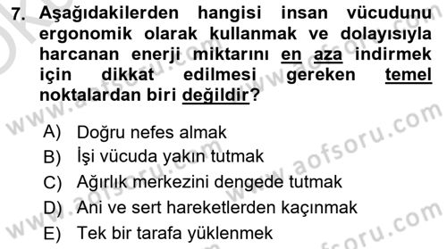 Verimlilik Yönetimi Dersi 2024 - 2025 Yılı Yaz Okulu Sınav Soruları 7. Soru