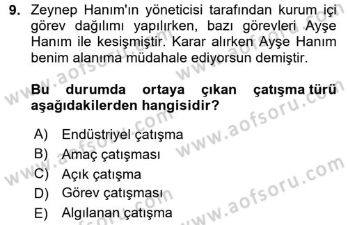Verimlilik Yönetimi Dersi 2024 - 2025 Yılı Yaz Okulu Sınav Soruları 9. Soru