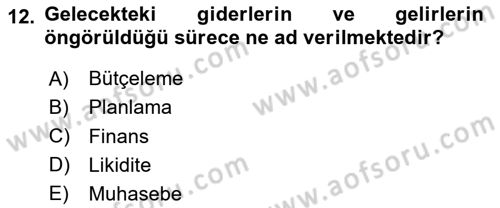 Verimlilik Yönetimi Dersi 2025 - 2026 Yılı (Final) Dönem Sonu Sınav Soruları 12. Soru