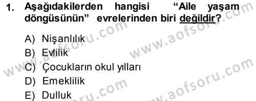Aile İçi Uyumlu Etkileşim Dersi 2013 - 2014 Yılı (Vize) Ara Sınav Soruları 1. Soru