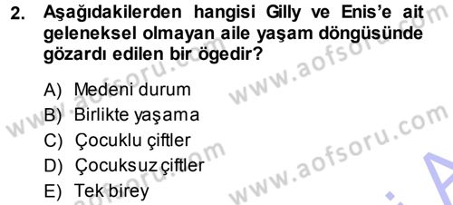 Aile İçi Uyumlu Etkileşim Dersi 2013 - 2014 Yılı (Final) Dönem Sonu Sınav Soruları 2. Soru