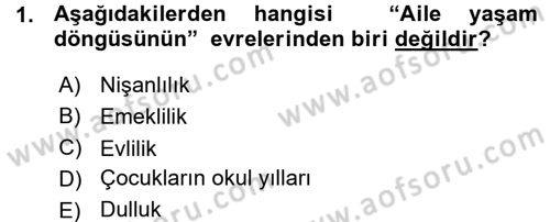Aile İçi Uyumlu Etkileşim Dersi 2015 - 2016 Yılı (Vize) Ara Sınav Soruları 1. Soru