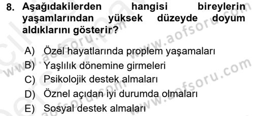 Aile İçi Uyumlu Etkileşim Dersi 2017 - 2018 Yılı 3 Ders Sınav Soruları 8. Soru
