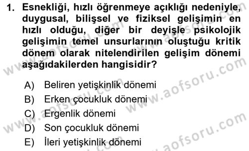 Aile İçi Uyumlu Etkileşim Dersi 2020 - 2021 Yılı Yaz Okulu Sınav Soruları 1. Soru