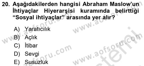 Aile İçi Uyumlu Etkileşim Dersi 2020 - 2021 Yılı Yaz Okulu Sınav Soruları 20. Soru