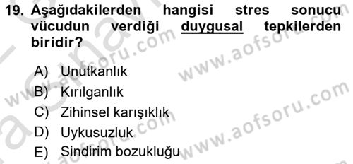 Aile İçi Uyumlu Etkileşim Dersi 2021 - 2022 Yılı (Vize) Ara Sınav Soruları 19. Soru