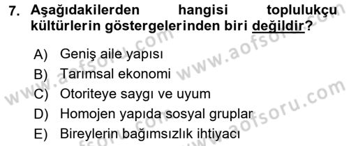 Aile İçi Uyumlu Etkileşim Dersi 2021 - 2022 Yılı (Vize) Ara Sınav Soruları 7. Soru