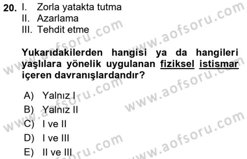 Aile İçi Uyumlu Etkileşim Dersi 2021 - 2022 Yılı (Final) Dönem Sonu Sınav Soruları 20. Soru