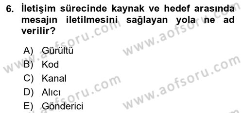 Aile İçi Uyumlu Etkileşim Dersi 2021 - 2022 Yılı (Final) Dönem Sonu Sınav Soruları 6. Soru