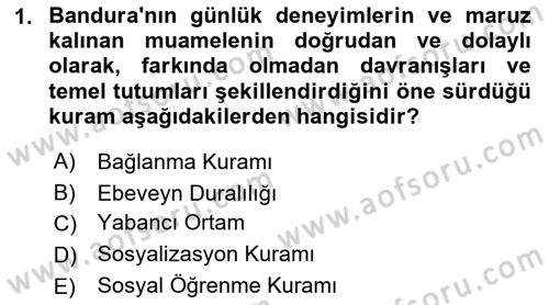 Aile İçi Uyumlu Etkileşim Dersi 2021 - 2022 Yılı Yaz Okulu Sınav Soruları 1. Soru