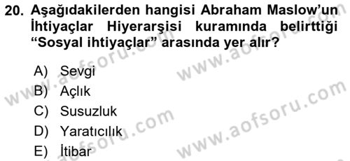 Aile İçi Uyumlu Etkileşim Dersi 2021 - 2022 Yılı Yaz Okulu Sınav Soruları 20. Soru