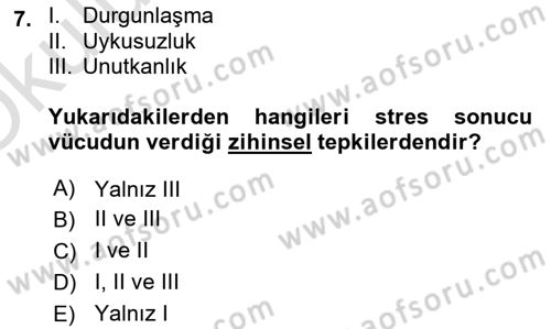 Aile İçi Uyumlu Etkileşim Dersi 2021 - 2022 Yılı Yaz Okulu Sınav Soruları 7. Soru
