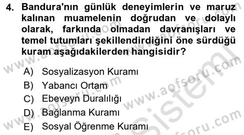 Aile İçi Uyumlu Etkileşim Dersi 2022 - 2023 Yılı (Vize) Ara Sınav Soruları 4. Soru