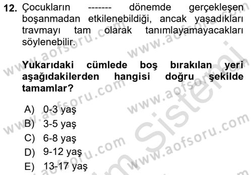 Aile İçi Uyumlu Etkileşim Dersi 2022 - 2023 Yılı (Final) Dönem Sonu Sınav Soruları 12. Soru
